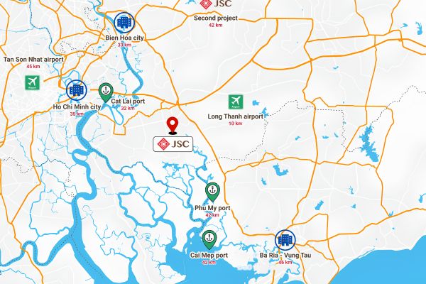 Nhà xưởng Nhơn Trạch kết nối với các tuyến đường giao thông huyết mạch